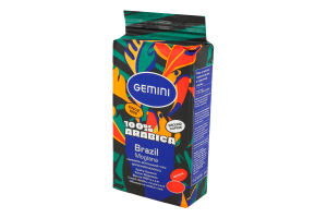 Кава натуральна смажена мелена Brazil Mogiana Gemini в/ґ в/у 250г