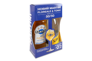 Набір Напій безалкогольний 0.75л 0.5% Floreale Martini + напій безалкогольний Indian Tonic Schweppes 0.75л к/у
