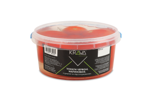 Томаты красные маринованные с сахаром и подсластителем Krava п/у 500г
