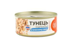 Тунец измельченный в собственном соке ТМ "1" ж/б 150г