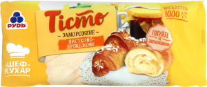 Тесто слоено-дрожжевое замороженное Рудь м/у 1кг