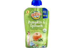 Earth's Best Organic Stage 2 Pumpkin & Spinach Baby Food Puree