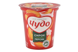Творожок 5% взбитый с наполнителем фруктовым Персик Чудо ст 170г