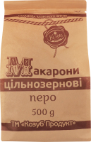 Макароны цельнозерновые перо Козуб продукт м/у 500г