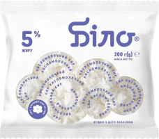Сир кисломолочний Біло 5% 200г плівка