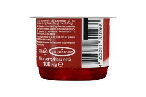 Творожок 4.2% взбитый с наполнителем фруктовым двухслойный Клубника Чудо ст 100г