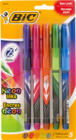BiC Z4 Roller Neon Inks Fine 0.7mm - 5 CT