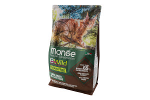 Корм сухой для взрослых котов крупных пород с мясом буйвола BWild Natural superpremium Monge м/у 1.5кг