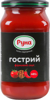 Соус стерилизованный Острый фирменный Руна с/б 485г