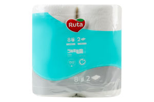 Бумага туалетная 2-х слойная 150 листов Classic Ruta 8шт