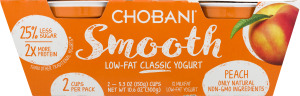 Chobani Smooth Low-Fat Classic Yogurt Peach - 2 PK