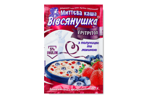 Каша овсяная быстрого приготовления с клубникой и голубикой с подсластителями Вівсянушка м/у 40г