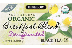 Bigelow All Natural Organic Breakfast Blend Decaffeinated Black Tea