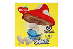 Салфетки косметические универсальные 3-х слойные 200х205мм The Smurfs Ruta 60шт