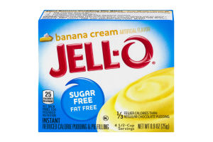 Jell-O Banana Cream Sugar Free Fat Free Instant Reduced Calorie Pudding & Pie Filling