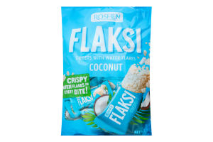 Цукерки з вафельними пластівцями Кокос Flaksi Roshen м/у 500г