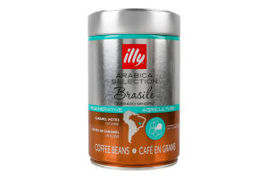 Кофе натуральный жареный в зернах Brazil Arabica selection Illy ж/б 250г