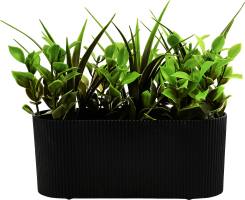 Вазон декоративний з композицією рослин горизонтальний 24*18*15см в асортименті BMG