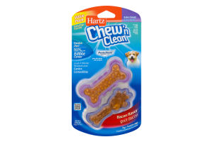 Hartz Chew'n Clean Toy + Treat For Dogs Bacon Extra Small - 2 CT