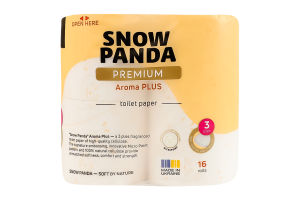 Бумага туалетная 3-х слойная Aroma Plus Premium Сніжна панда 16шт