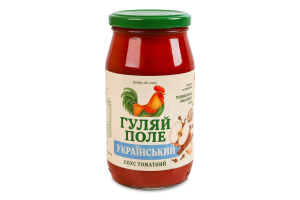 Соус томатный пастеризованный с сахаром и подсластителями Украинский Гуляй-поле с/б 440г