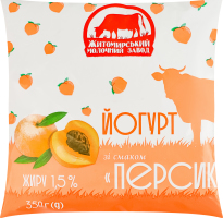 Йогурт 1.5% Персик Житомирський молочний завод м/у 350г
