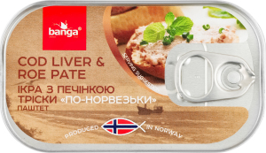 Паштет Banga з ікри та печінки тріски