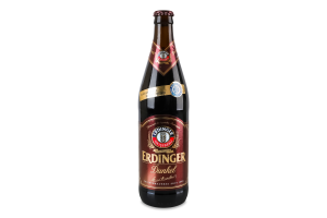 Пиво 0.5л 5.3% темное нефильтрованное солодовое пастеризованное Dunkel Erdinger бут