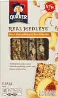 Quaker Real Medleys Peach Almond Multigrain Fruit & Nut Bar - 5 CT