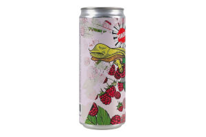 Пиво 0.33л 6.5% светлое нефильтрованное непастеризованное Sour аle with raspberry Pravda ж/б
