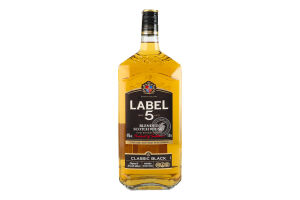 Виски 1л 40% шотландский купажированный Classic black Label 5 бут