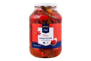 Перец острый маринованный пастеризованный METRO Chef с/б 1.48кг