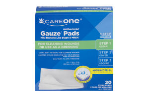 CareOne Antibacterial Gauze Pads - 20 CT