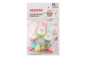 Набір кондитерських прикрас Зайчики безе та крашанки Ukrasa