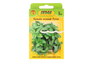 Насіння Базилік Рутан зелений дражоване на стрічці 5м 2г Седос