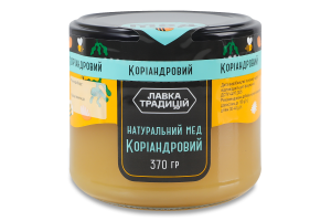 Мед натуральный цветочный монофлорный кориандровый Лавка традицій в/с с/б 370г