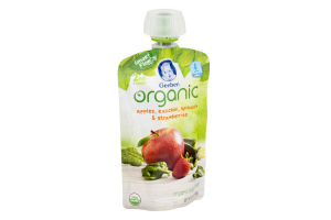 Gerber Organic Baby Food Apples, Zucchini, Spinach & Strawberries