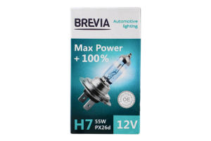 Лампа галогенова Max Power H7 12V 55W Brevia