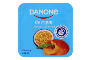 Йогурт 1.2% Персик-маракуя Danone ст 115г
