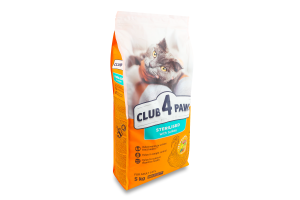Корм сухий повнораціонний для дорослих стерилізованих котів З індичкою Premium Club 4 Paws м/у 5кг