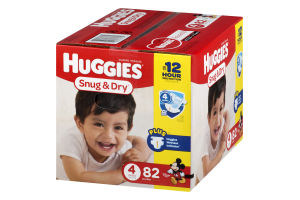 Huggies Snug & Dry Diapers Size 4 - 82 CT