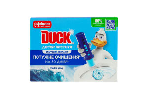 Очиститель унитаза гелевый в дозаторе Морская свежесть Диски чистоты Duck 36мл