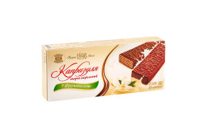 Торт вафельний з фруктозою Капризуля Бісквіт Шоколад к/у 210г