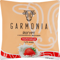 Йогурт 1.6% з наповнювачем фруктовим Полуниця Garmonia м/у 400г