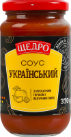 Соус с мускатным орехом и яблочным пюре пастеризованный с сахаром и подсластителем Украинский Щедро с/б 370г