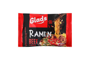 Лапша быстрого приготовления с соусом со вкусом говядины Рамен Glads м/у 105г
