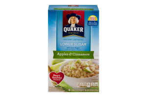 Quaker Instant Oatmeal Lower Sugar Apples & Cinnamon - 10 CT