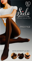 Колготки женские теплые без меха с подкладкой-имитацией капрона Siela Collant collection 80/20den S nero