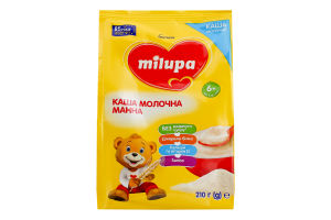 Каша молочная сухая для детей от 6мес быстрорастворимая манная Milupa м/у 210г