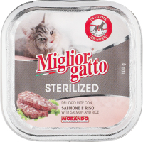 Корм д/стерилізованих котів Migliorgatto з лососем та рисом 100г Morando